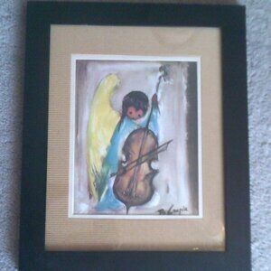 Ted DeGrazia ANGEL MUSIC Framed Matted Signed Print Navajo